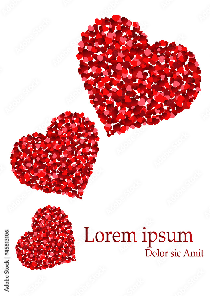 Red hearts made of small hearts Red hearts made of small hearts