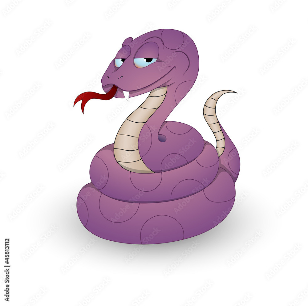 Fototapeta premium Funny Cartoon Snake Vector