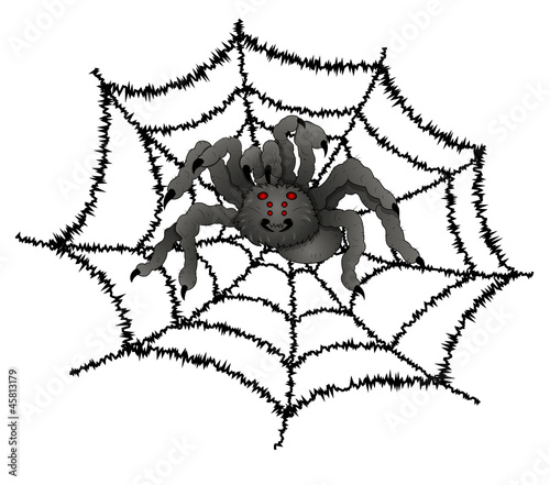 Scary Spider on Web