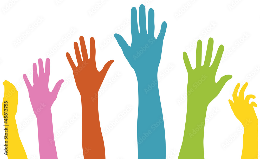 Raised arms of Diversity Vector