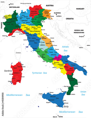 Political map of Italy