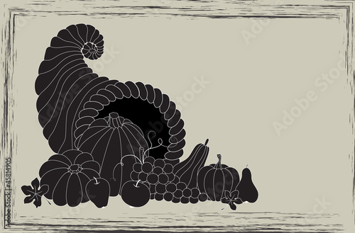 Thanksgiving card with cornucopia