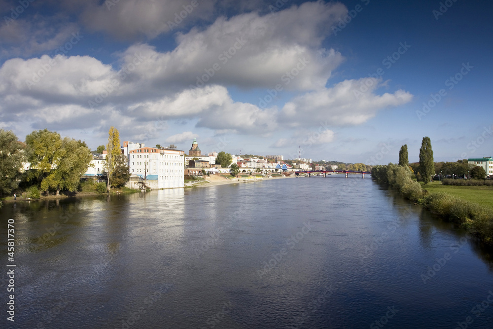 Obraz premium Gorzów Wielkopolski panorama z Warty