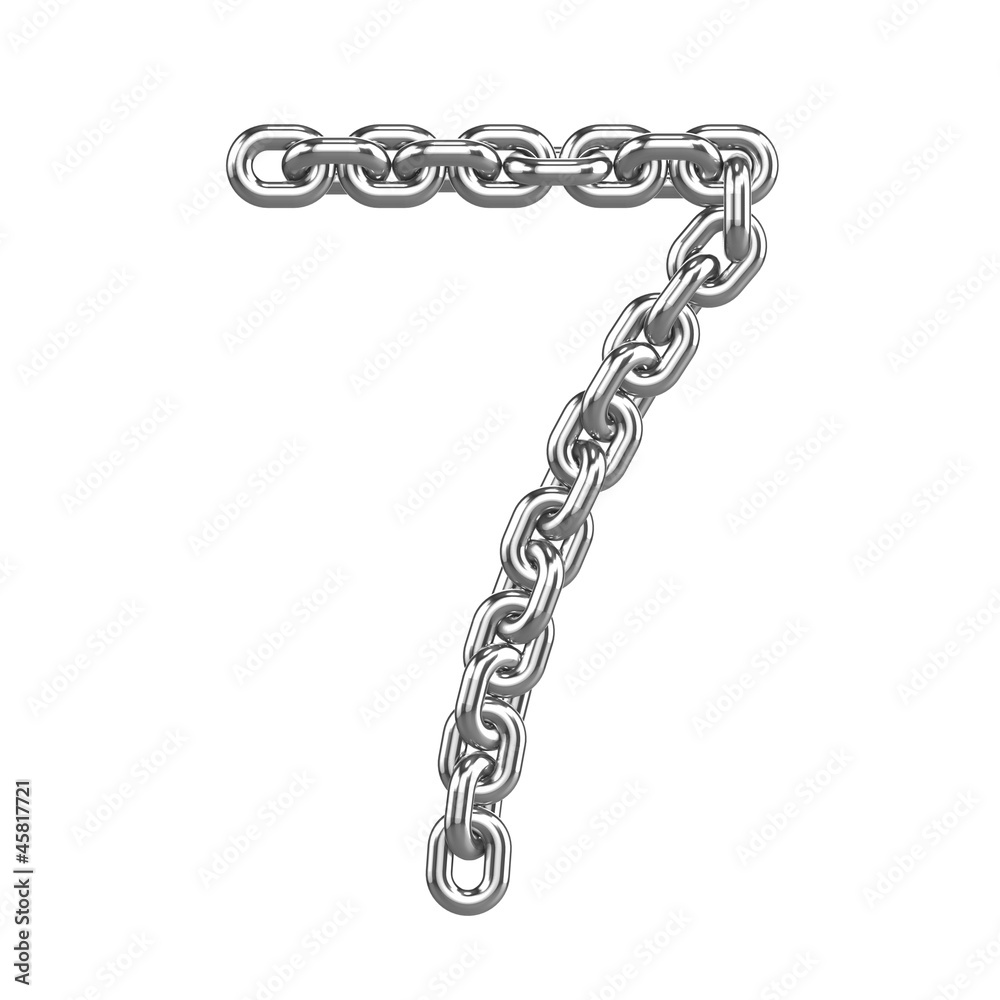 Obraz premium 3d Chain Numbers Font - 7