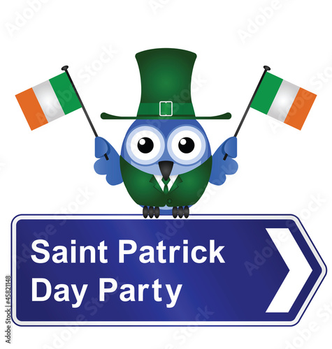 Comical Saint Patrick Day party sign