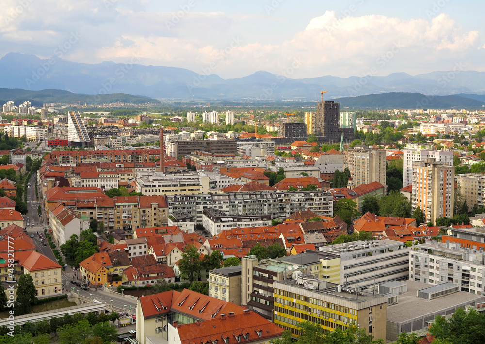 Beautiful  scene of Capital City Ljubljana in Slovenia