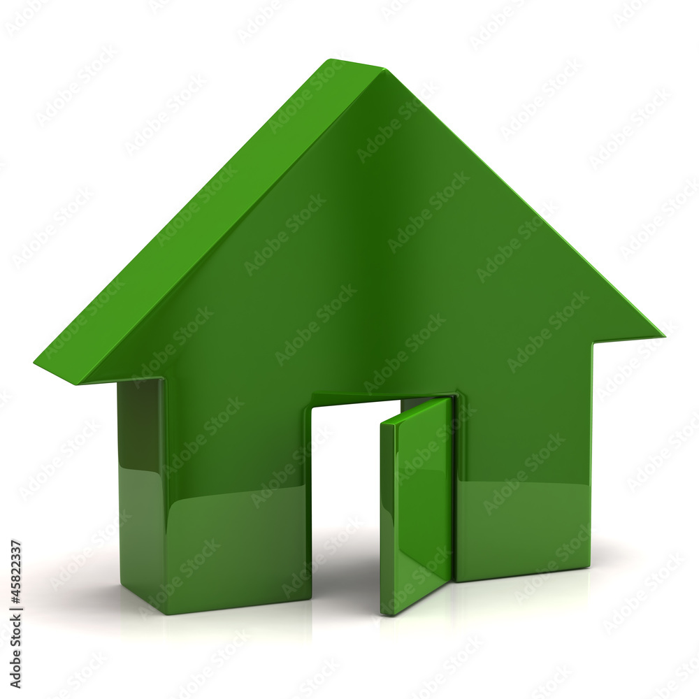 Green house with open doors Green house with open doors