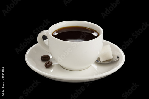 cup of coffee isolated on black