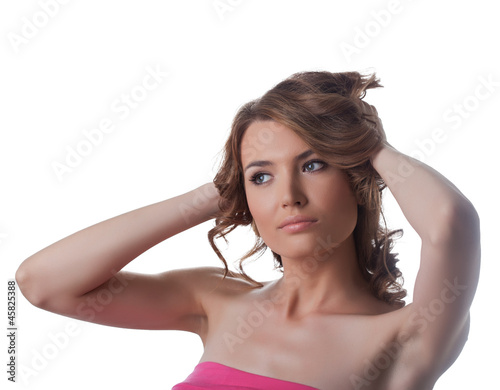 Attractive and sexy young woman portrait isolated