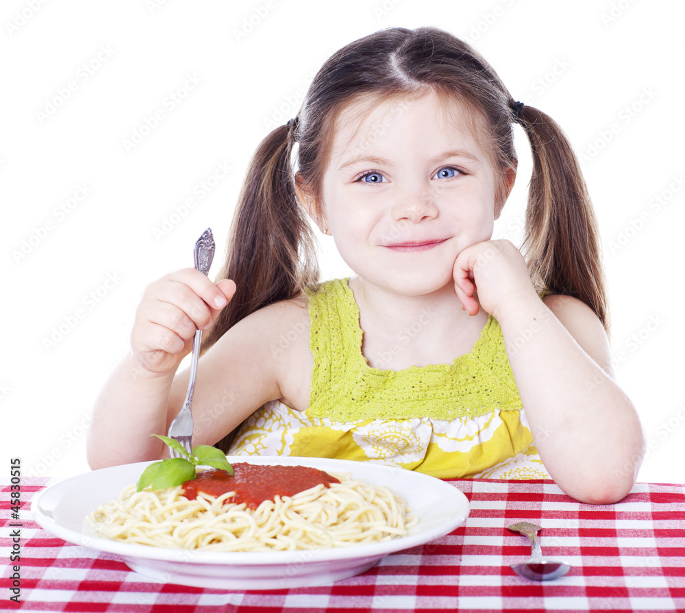 beautiful girl eating a bowl of pasta with sauce beautiful girl eating a bowl of pasta with sauce