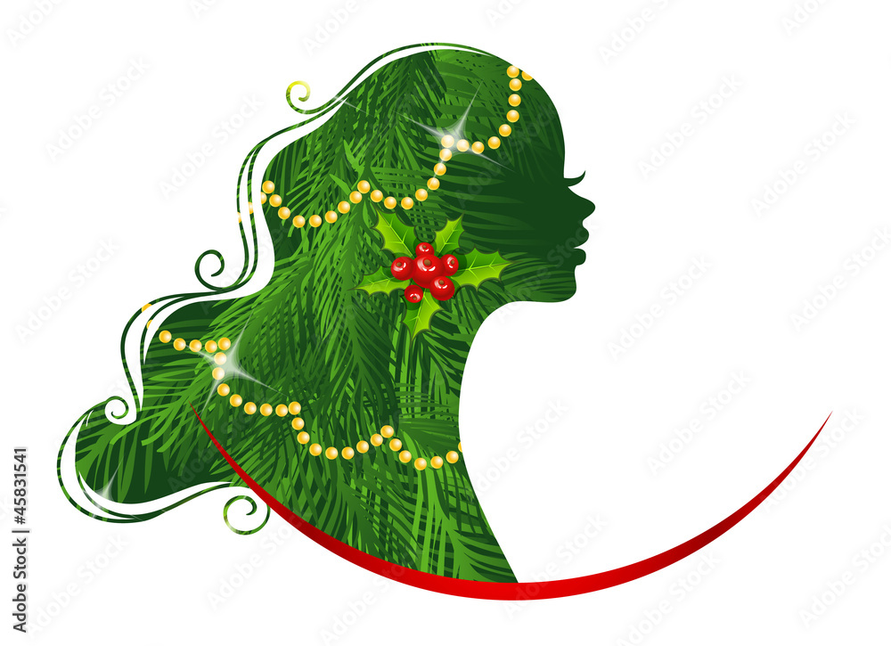 Xmas womans silhouette green