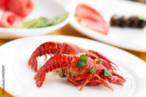 Color Fried small lobster