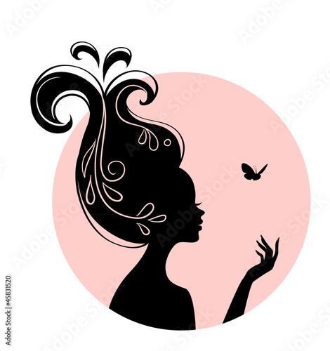 Beauty woman with butterfly