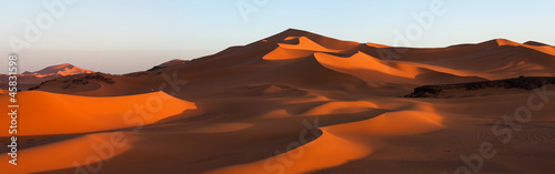 Canvas Print Panorama of sand dunes, Sahara desert