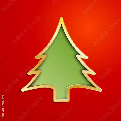 Vector Creative Christmas tree with hearts