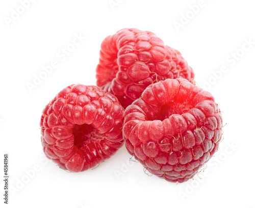 Raspberry fruit isolated on white background