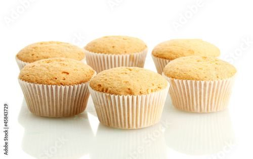 tasty muffin cakes, isolated on white