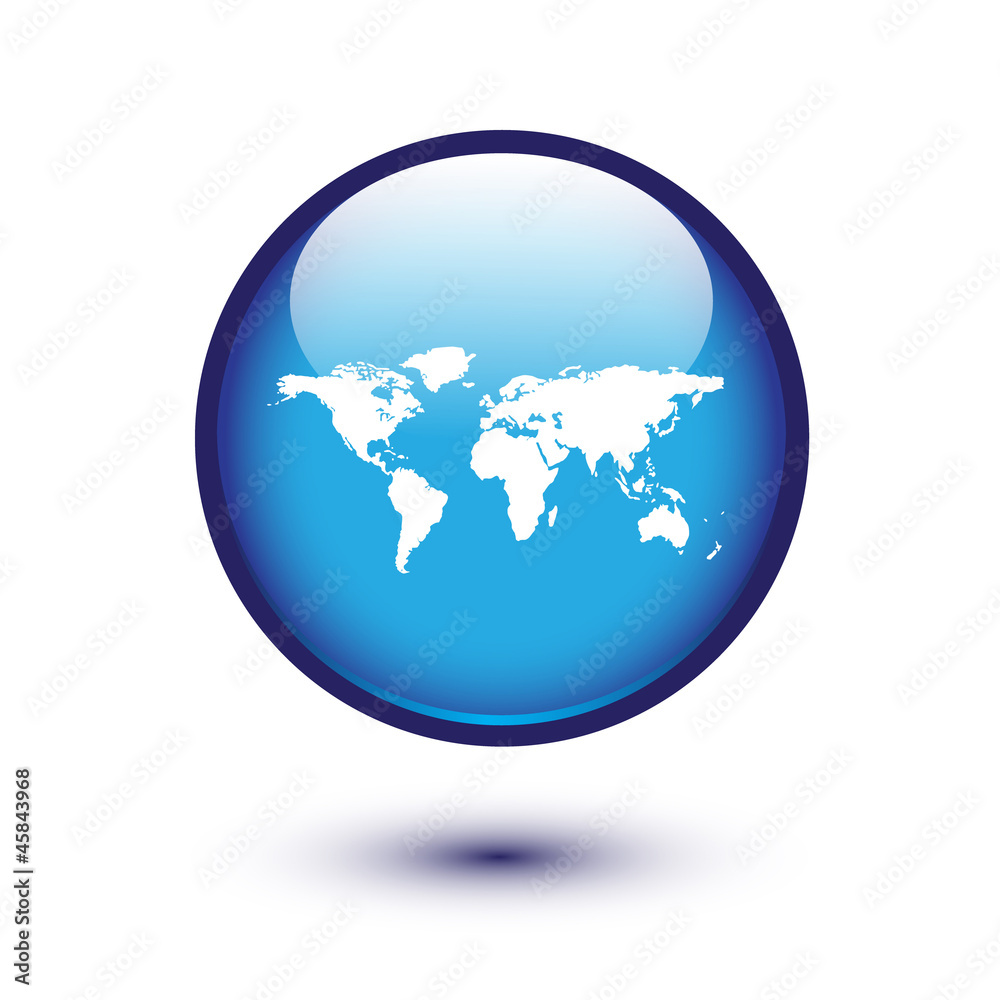 World map on blue World map on blue