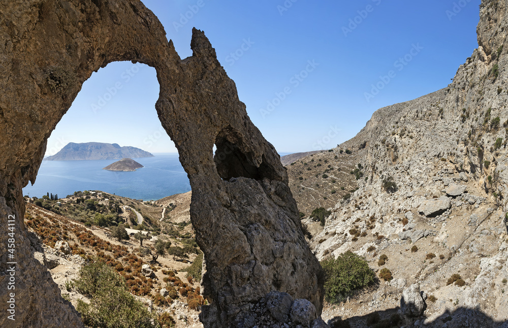 Rocks and sea view, Kalymnos Island, Greece