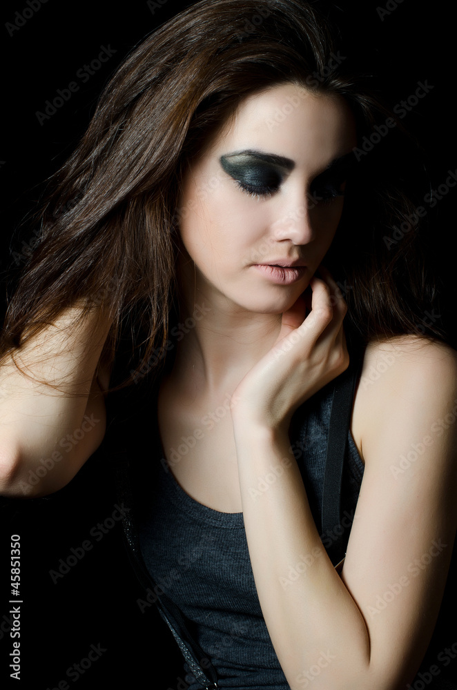 Portrait of the beautiful girl- grunge style Portrait of the beautiful girl- grunge style