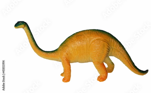 Toy plastic dinosaur isolated on white background,