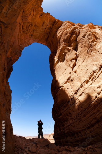 Photographer in the desert