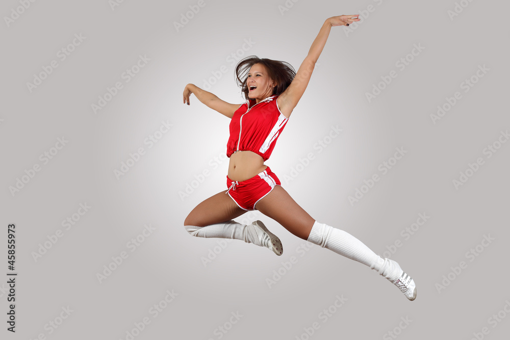 Fototapeta premium Młoda tancerka na białym tle