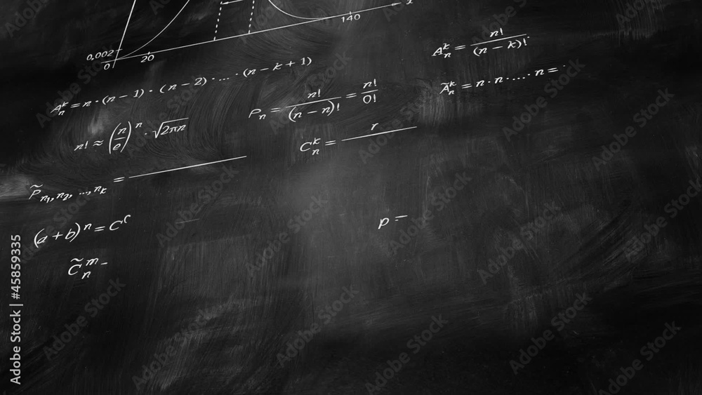 math physics formulas on chalkboard tilting loop