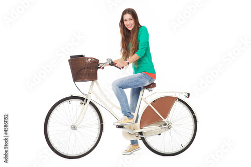 Woman on a bike © pikselstock