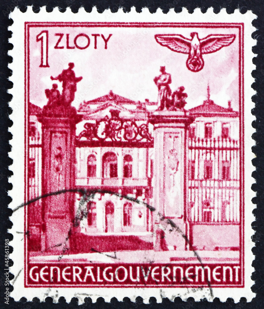 Postage stamp Poland 1940 Palace, Warsaw
