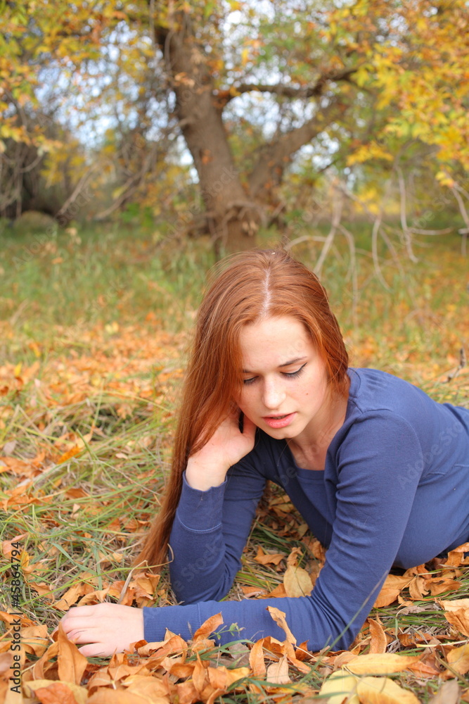 redhead in fall redhead in fall