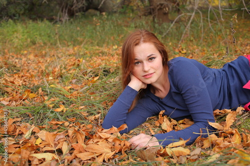 redhead in fall