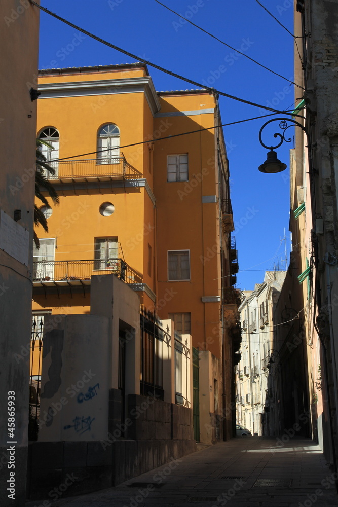 Old town of Cagliari Sardinia Italy Europe