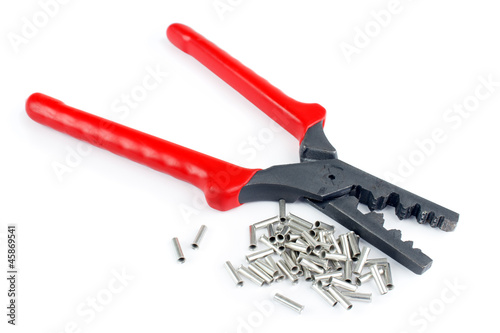 Cable tube terminals, and scrimping pliers photo