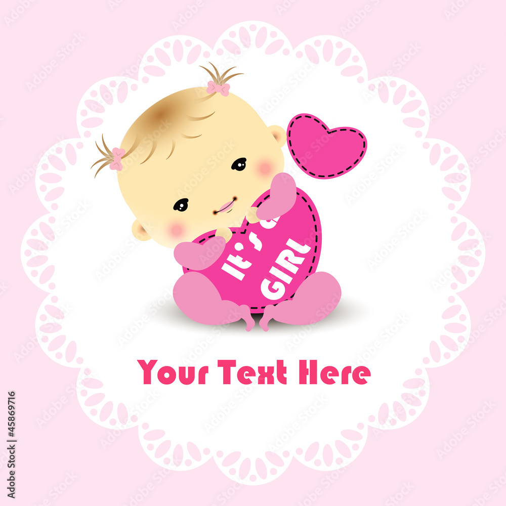 Girl announcement card Girl announcement card