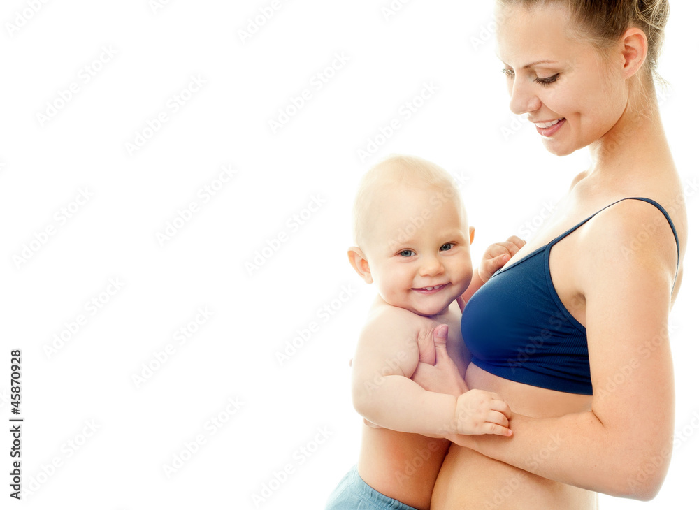 Mother and baby doing exercise Mother and baby doing exercise