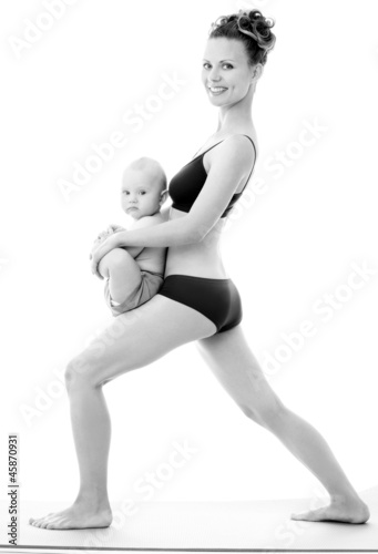 Mother and baby doing exercise