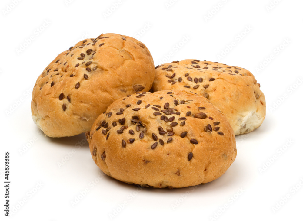 Bread buns isolated on white background Bread buns isolated on white background