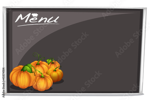 menu on black board