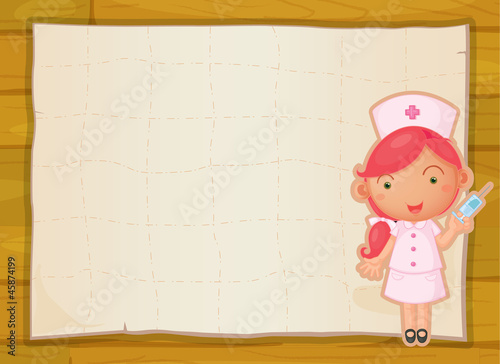 a girl and paper sheet