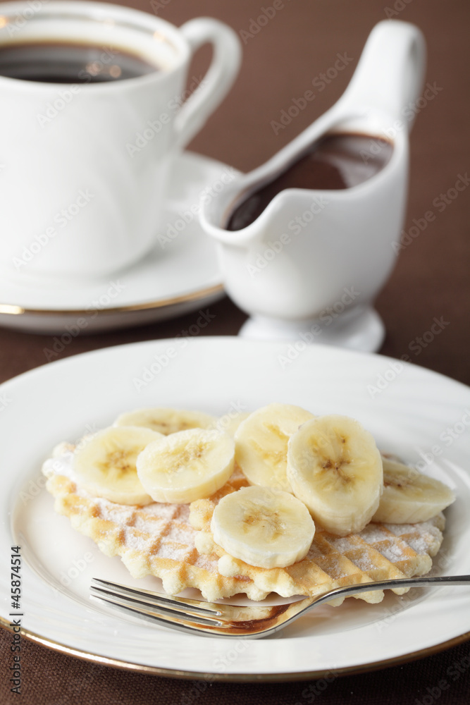 Waffle with banana Waffle with banana