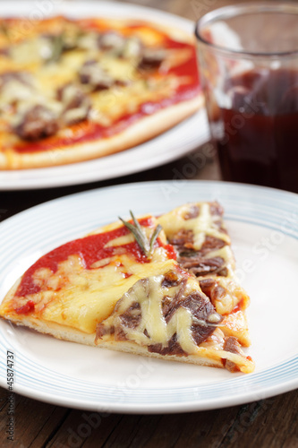 Pizza with lamb meat