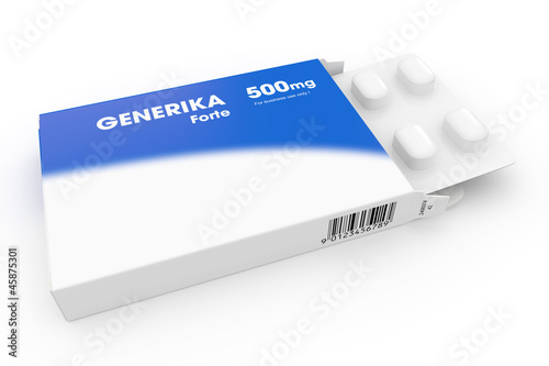 Blue generika medical pill box angular photo