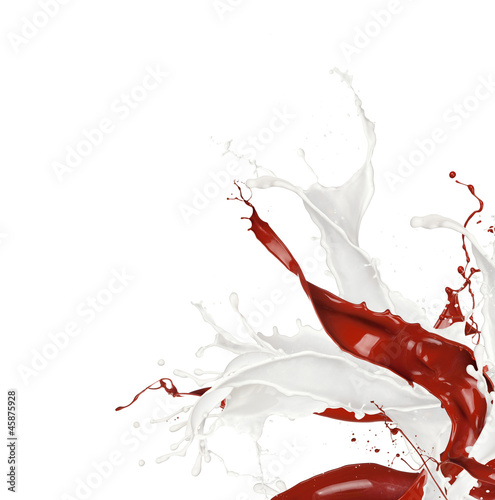 Chocolate and milk splashes in abstract shape