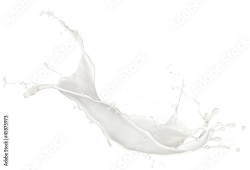  Milk splash, isolated on white background
