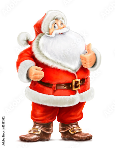 Santa Claus show ok isolated on white background