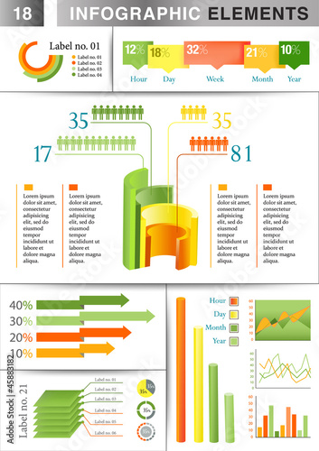INFOGRAPHIC presentation template graph pie chart element