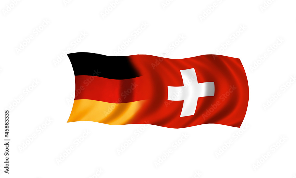 Fahne Deutschland Schweiz – Stock-Illustration | Adobe Stock