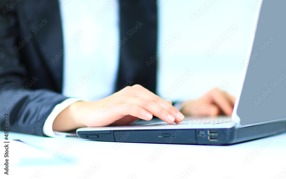 Women's hands on the keyboard of my laptop Women's hands on the keyboard of my laptop