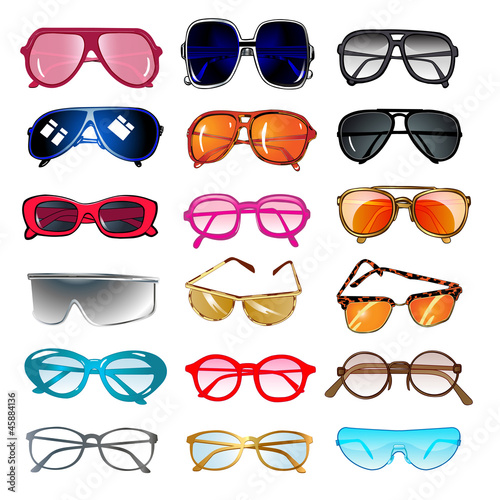 set of sunglasses and eyeglasses for vision correction